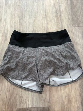 lululemon athletica Heather Gray Athletic Shorts with Black Waistband